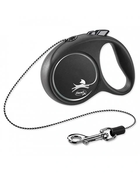 Vodítko Flexi Black Design lanko S 5 m čierne (do 12 kg)