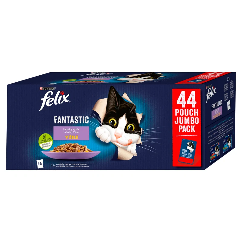 Felix Fantastic hovädzie, kuracie, losos, tuniak v želé 44ks x 85 g