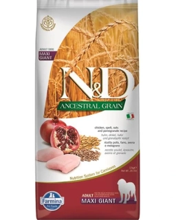 Farmina N&D dog AG adult medium & maxi, chicken, spelt, oats & pomegranate 12 kg
