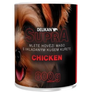 SUPRA dog Beef Delikan, 100% kuracia mäsová konzerva 800g