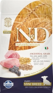 Farmina N&D dog AG puppy mini, lamb, spelt, oats & blueberry 0,8 kg