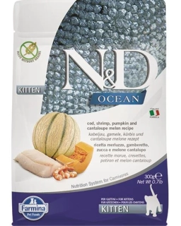Farmina N&D cat OCEAN PUMPKIN (GF) kitten, cod, shrimp & cantaloupe melon 0,3 kg