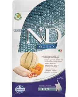 Farmina N&D cat OCEAN PUMPKIN (GF) kitten, cod, shrimp & cantaloupe melon 1,5 kg