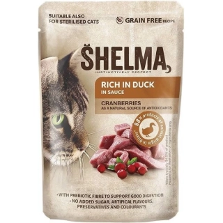 SHELMA kapsa CAT s kačacím a brusnicami 85g