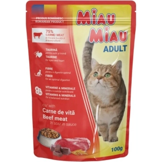 MIAU MIAU Cat Adult kapsa s hovädzím 100g
