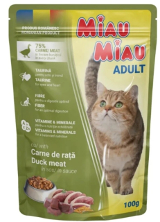 MIAU MIAU Cat Adult kapsa s kačačím 100g